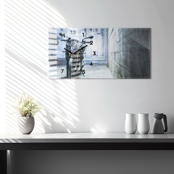 Zegar ścienny poziomy Motocykl w alejce