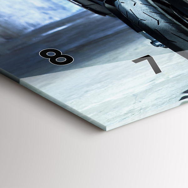 Zegar ścienny poziomy Motocykl w alejce