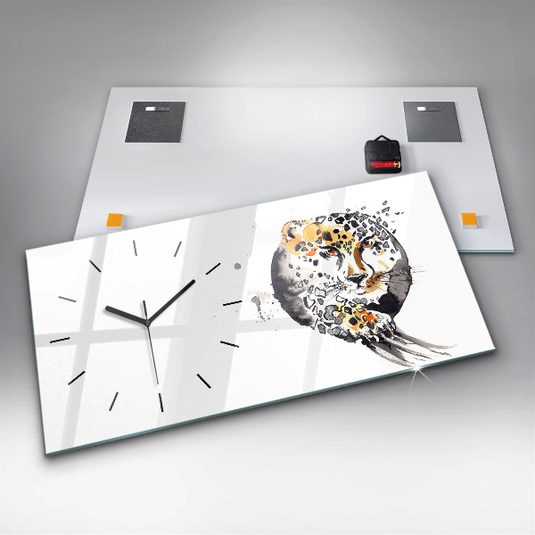 Zegar ścienny poziomy Gepard wewnątrz okręgu