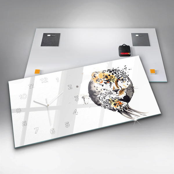 Zegar ścienny poziomy Gepard wewnątrz okręgu