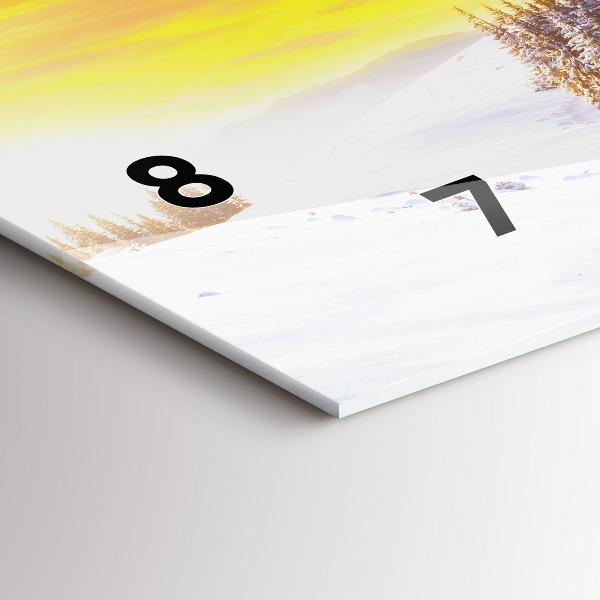 Zegar ścienny poziomy Zimowy górski Krajobraz