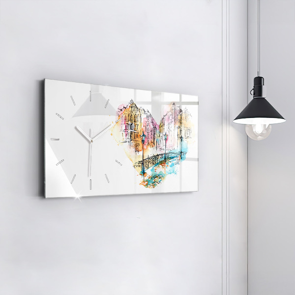 Zegar ścienny poziomy Malowana architektura