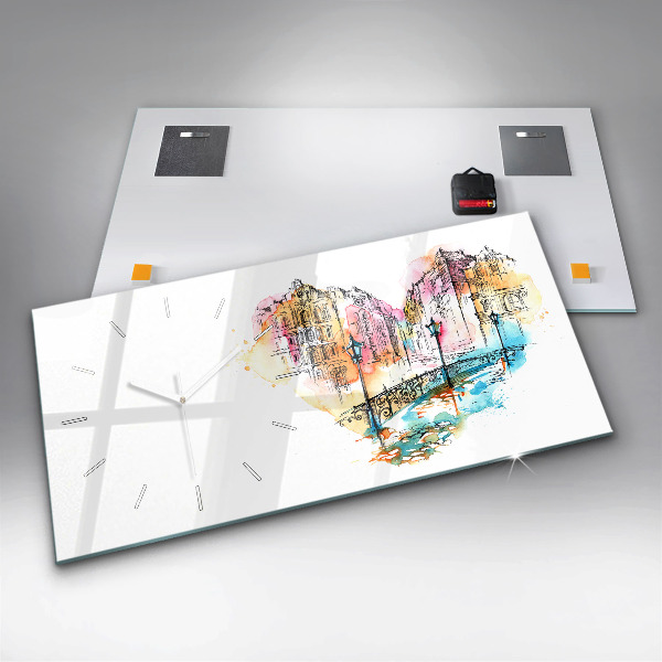 Zegar ścienny poziomy Malowana architektura