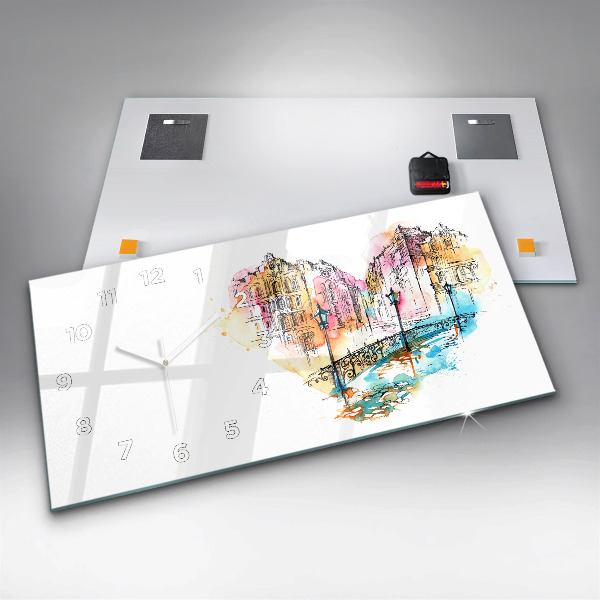 Zegar ścienny poziomy Malowana architektura