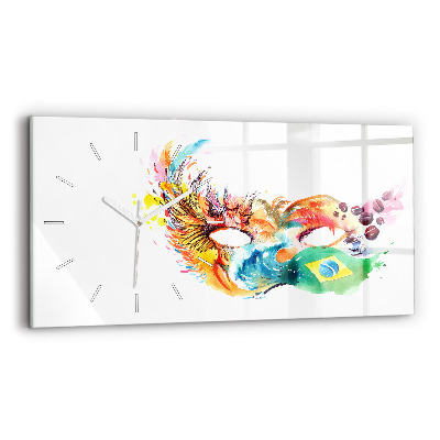 Zegar ścienny poziomy Kultura - flaga Brazylii