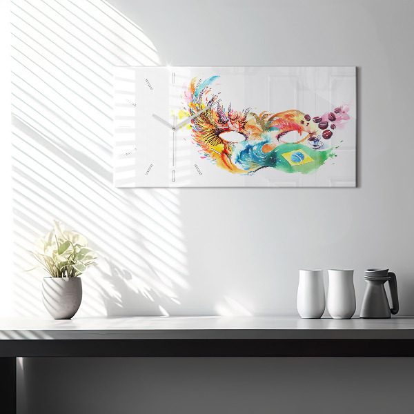 Zegar ścienny poziomy Kultura - flaga Brazylii