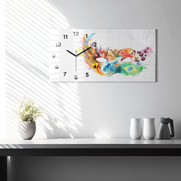 Zegar ścienny poziomy Kultura - flaga Brazylii