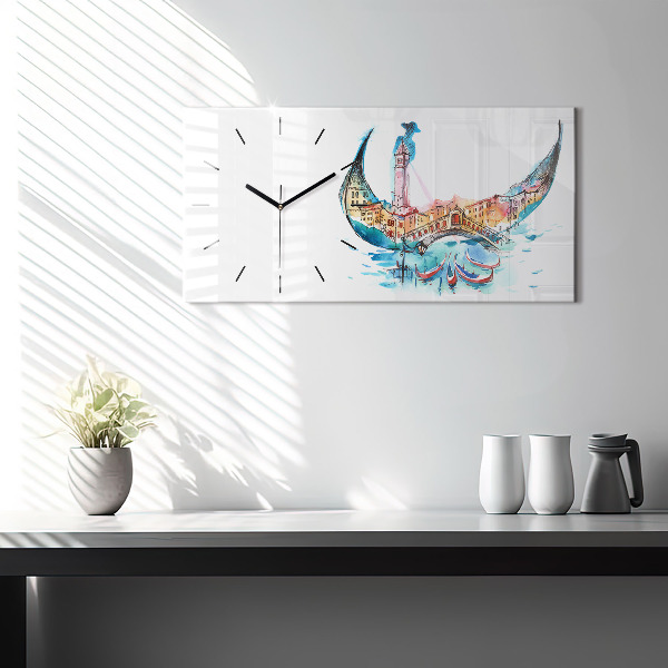 Zegar ścienny poziomy Włochy - wenecka Gondola