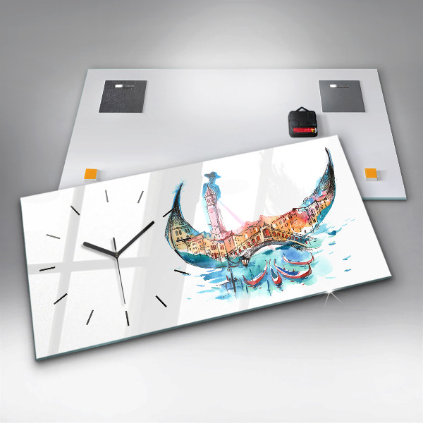 Zegar ścienny poziomy Włochy - wenecka Gondola