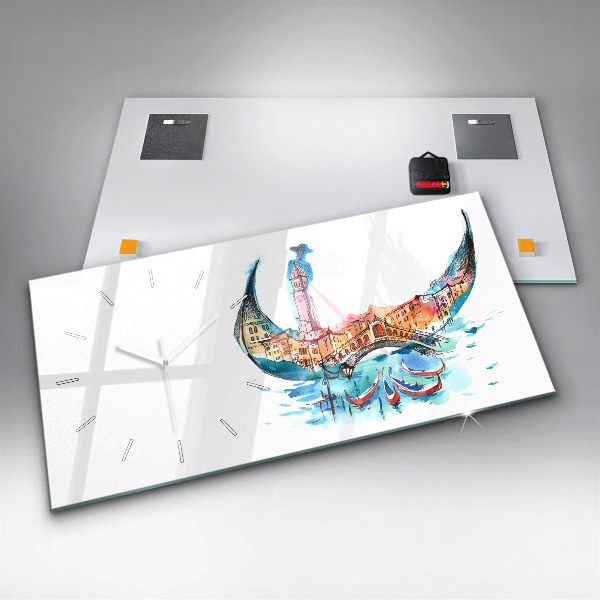 Zegar ścienny poziomy Włochy - wenecka Gondola