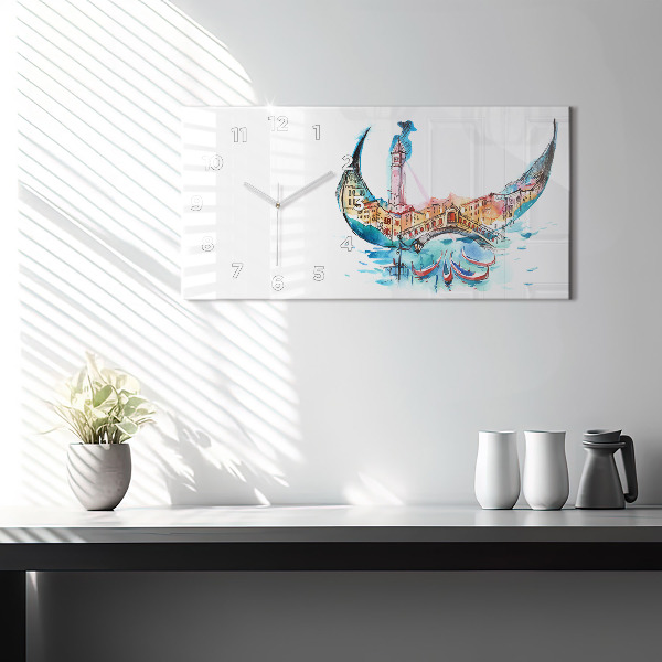 Zegar ścienny poziomy Włochy - wenecka Gondola