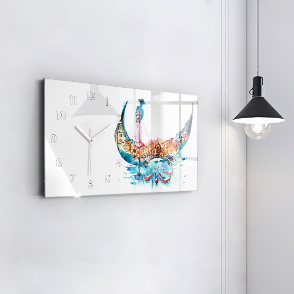 Zegar ścienny poziomy Włochy - wenecka Gondola