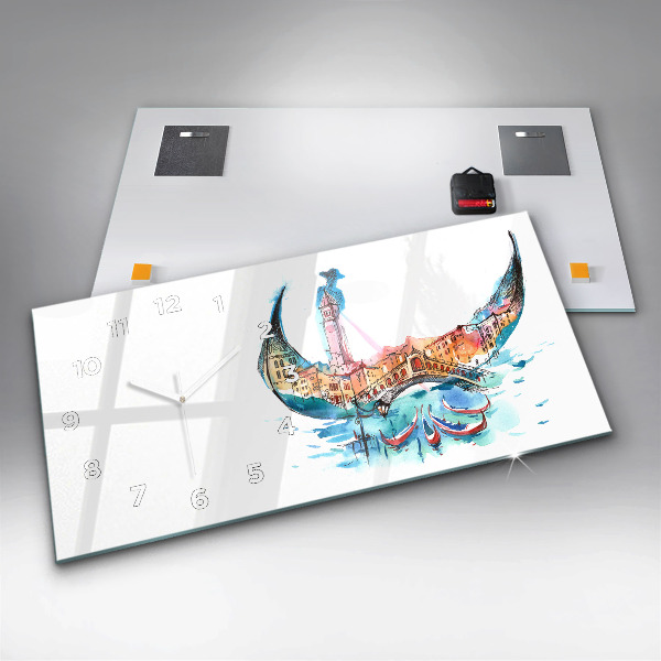 Zegar ścienny poziomy Włochy - wenecka Gondola