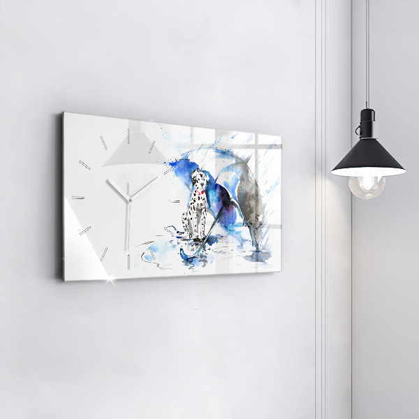 Zegar ścienny poziomy Dalmatyńczyk i parasol