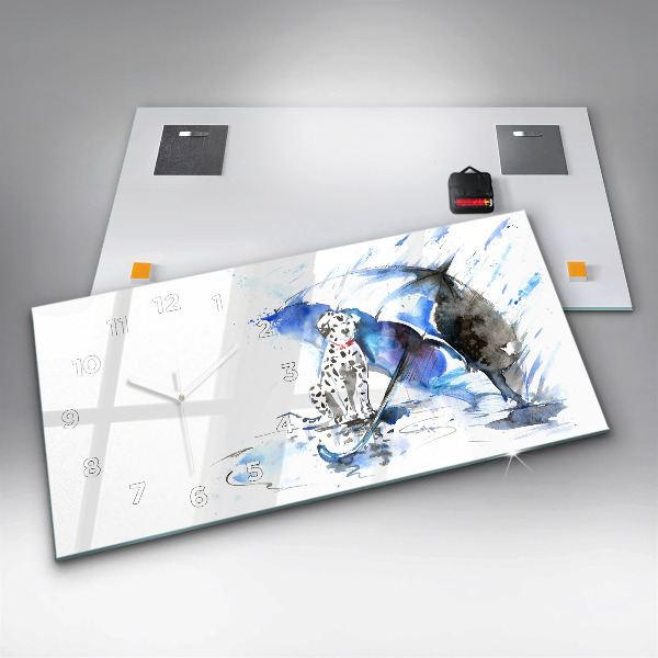 Zegar ścienny poziomy Dalmatyńczyk i parasol