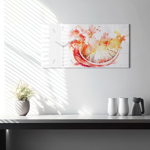 Zegar ścienny poziomy Malowana pomarańcza