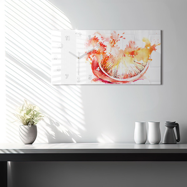 Zegar ścienny poziomy Malowana pomarańcza