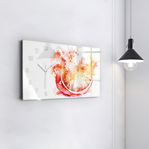Zegar ścienny poziomy Malowana pomarańcza