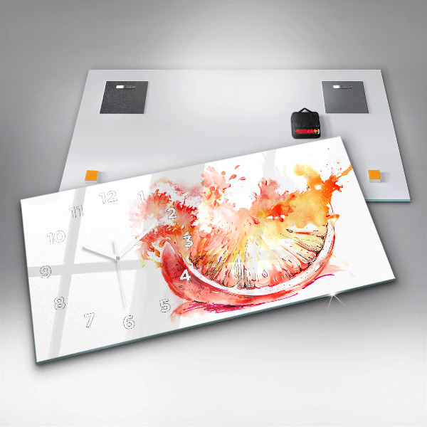 Zegar ścienny poziomy Malowana pomarańcza
