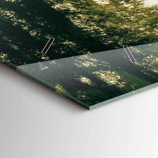 Zegar ścienny poziomy Promienie słoneczne Las