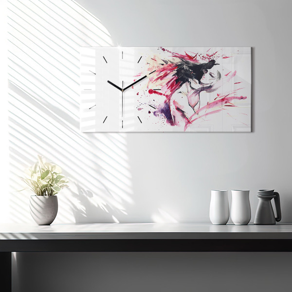 Zegar ścienny poziomy Abstrakcja kochanków