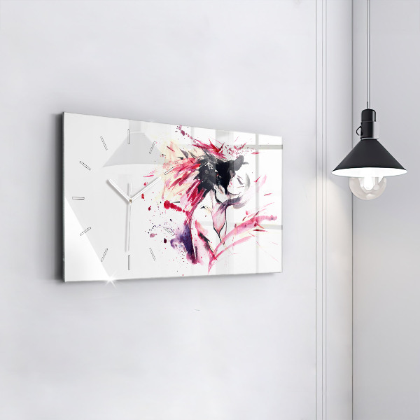 Zegar ścienny poziomy Abstrakcja kochanków