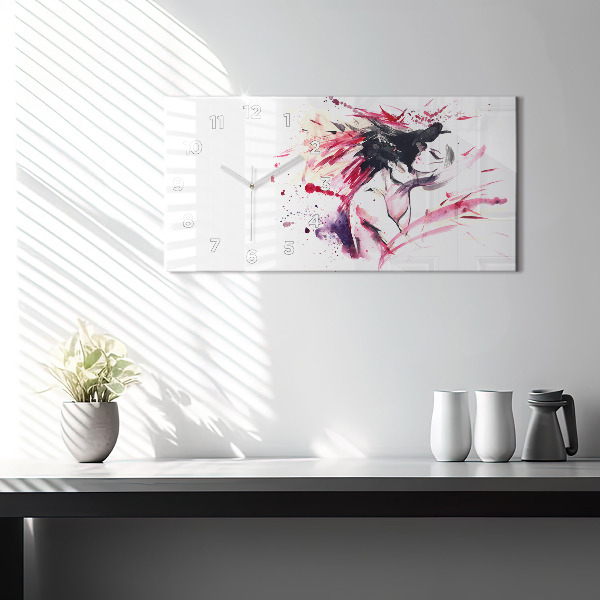 Zegar ścienny poziomy Abstrakcja kochanków