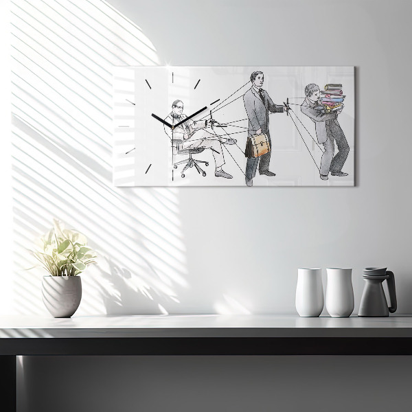 Zegar ścienny poziomy Ludzie marionetki