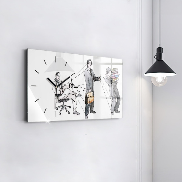 Zegar ścienny poziomy Ludzie marionetki