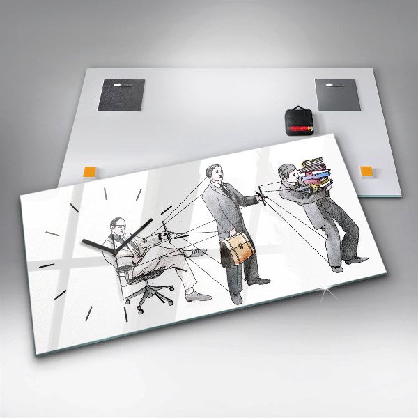 Zegar ścienny poziomy Ludzie marionetki