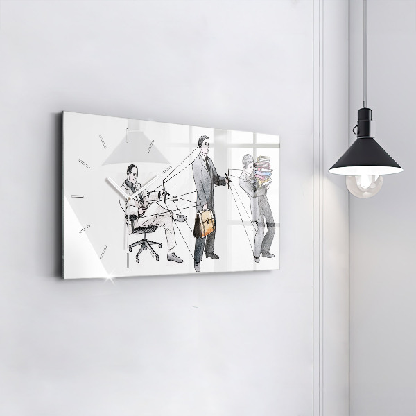 Zegar ścienny poziomy Ludzie marionetki
