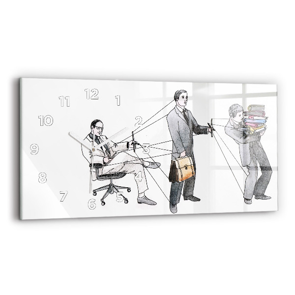 Zegar ścienny poziomy Ludzie marionetki