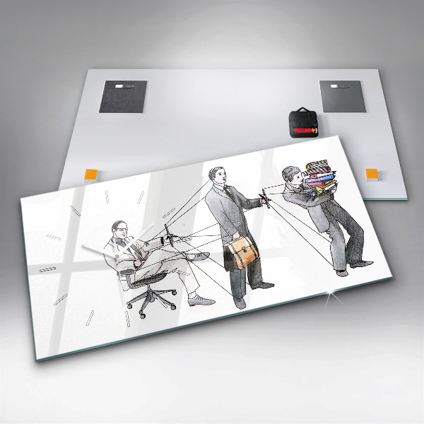 Zegar ścienny poziomy Ludzie marionetki