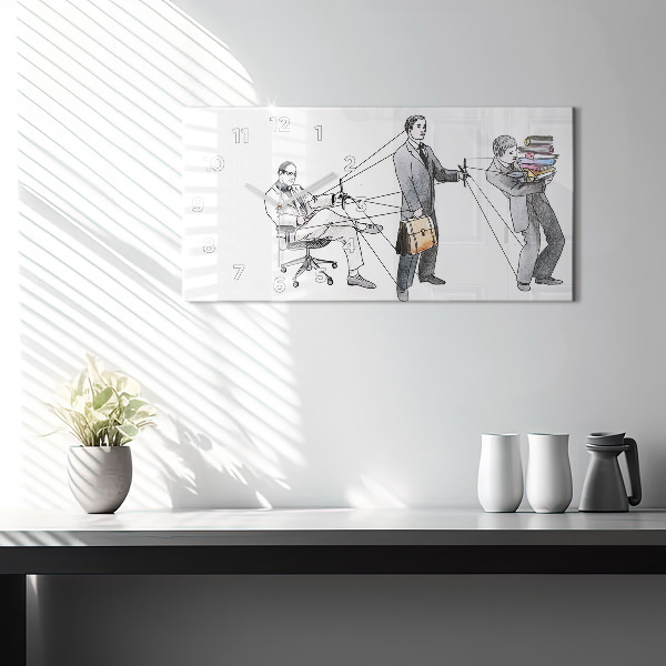 Zegar ścienny poziomy Ludzie marionetki