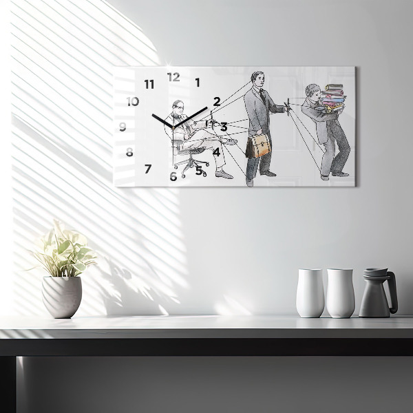Zegar ścienny poziomy Ludzie marionetki