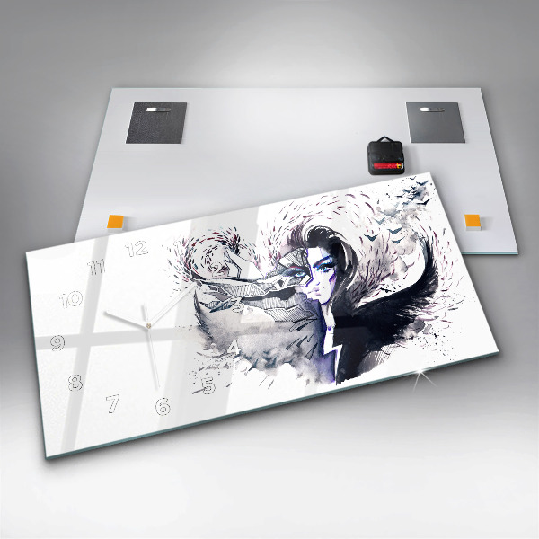 Zegar ścienny poziomy Ilustracja Kobiety