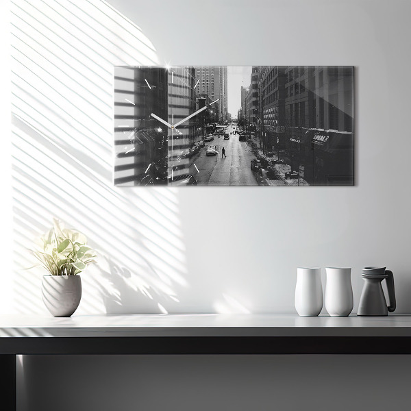 Zegar ścienny poziomy Ulice miasta Chicago