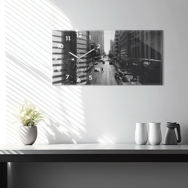 Zegar ścienny poziomy Ulice miasta Chicago