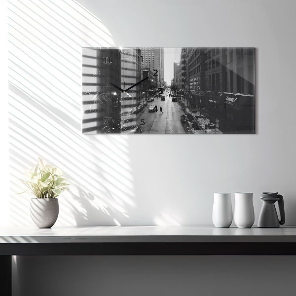 Zegar ścienny poziomy Ulice miasta Chicago
