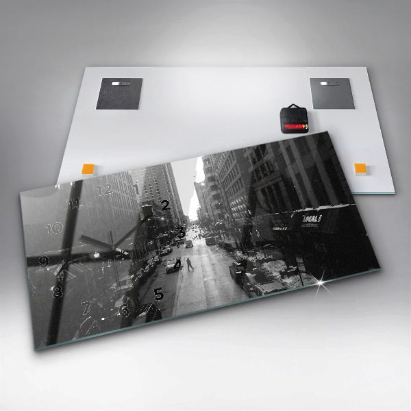 Zegar ścienny poziomy Ulice miasta Chicago