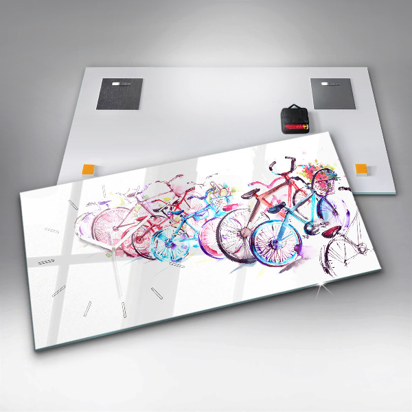 Zegar ścienny poziomy Kolorowe Rowery Miejskie