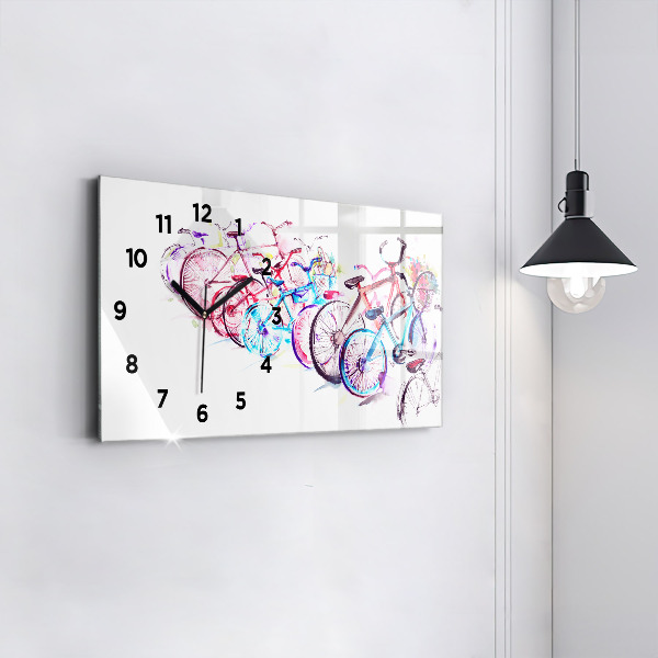 Zegar ścienny poziomy Kolorowe Rowery Miejskie