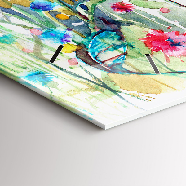 Zegar ścienny poziomy Maki Na Łące