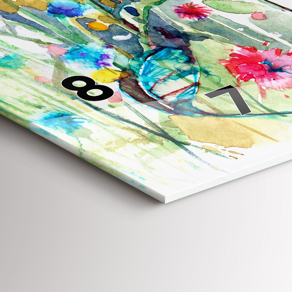 Zegar ścienny poziomy Maki Na Łące