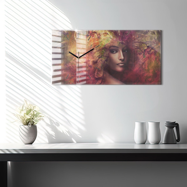 Zegar ścienny poziomy Portret kobiety