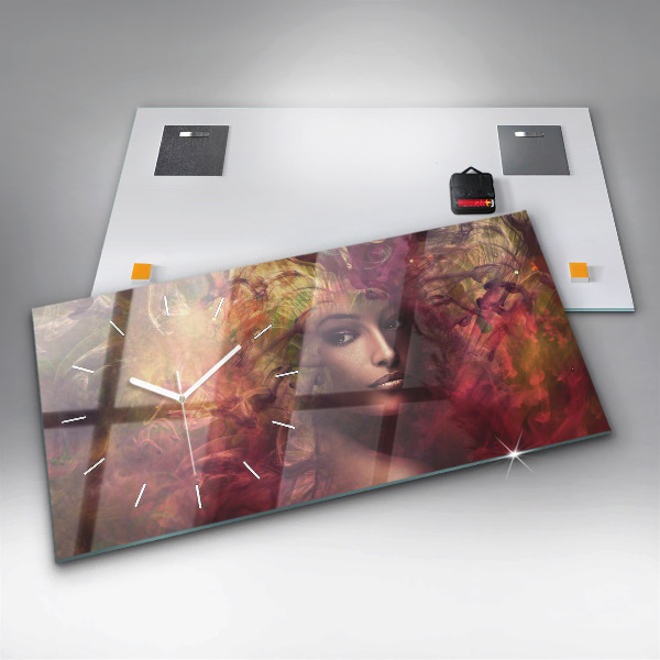 Zegar ścienny poziomy Portret kobiety