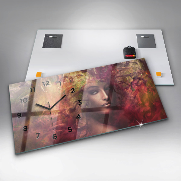 Zegar ścienny poziomy Portret kobiety