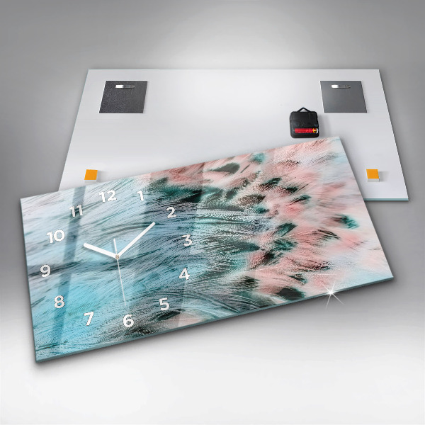 Zegar ścienny poziomy Kolorowe pióra