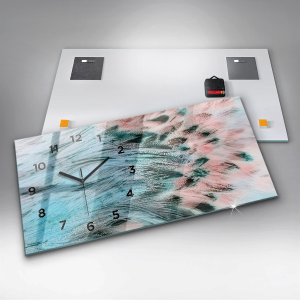 Zegar ścienny poziomy Kolorowe pióra
