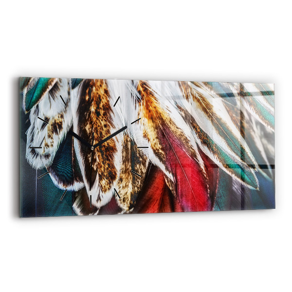 Zegar ścienny poziomy Jasnobrązowe pióra ptaka